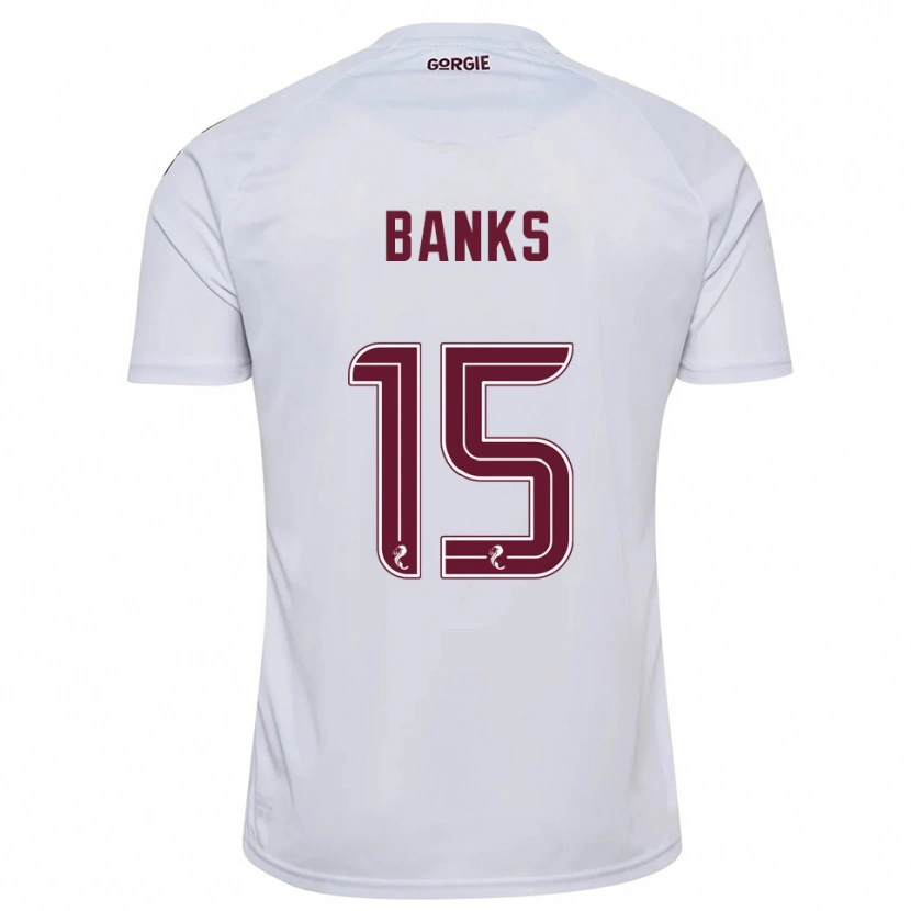 Danxen Uomo Maglia Euan Banks #15 Bianco Bordeaux Kit Gara Away 2025/26 Maglietta