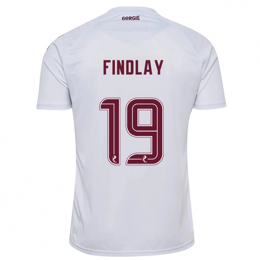 Danxen Uomo Maglia Stuart Findlay #19 Bianco Bordeaux Kit Gara Away 2025/26 Maglietta