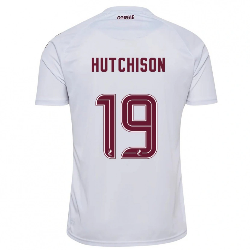 Danxen Uomo Maglia Bayley Hutchison #19 Bianco Bordeaux Kit Gara Away 2025/26 Maglietta