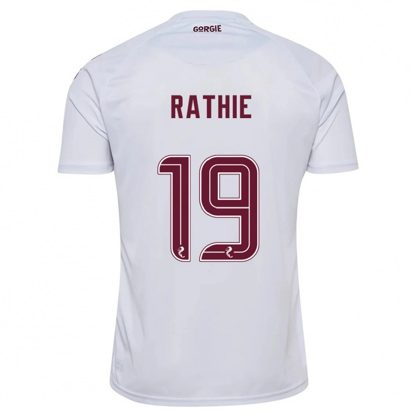 Danxen Uomo Maglia Luke Rathie #19 Bianco Bordeaux Kit Gara Away 2025/26 Maglietta