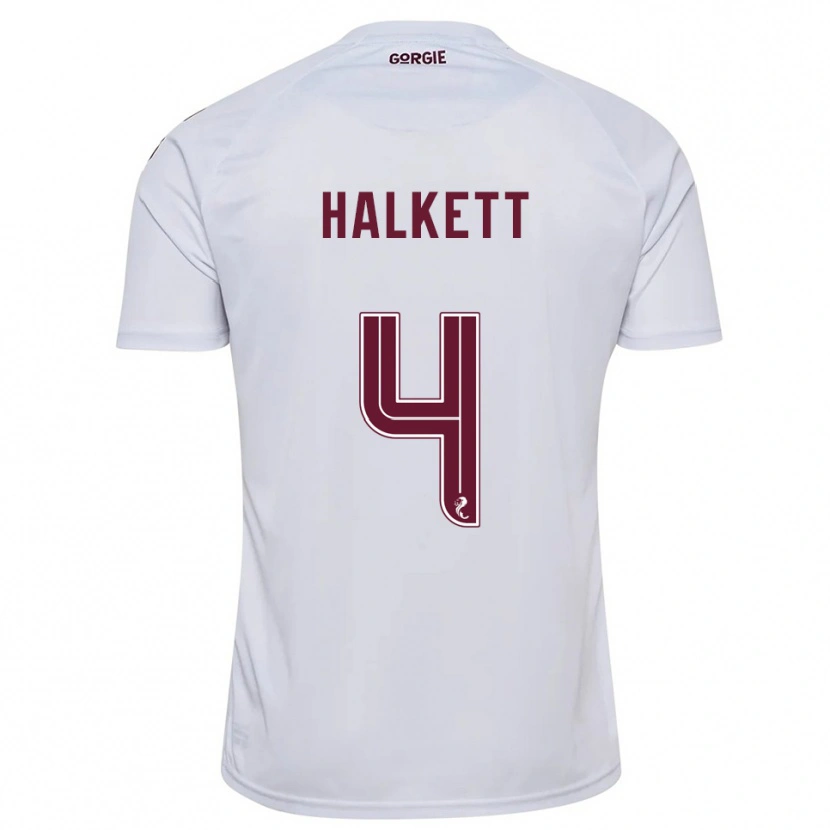 Danxen Uomo Maglia Craig Halkett #4 Bianco Bordeaux Kit Gara Away 2025/26 Maglietta