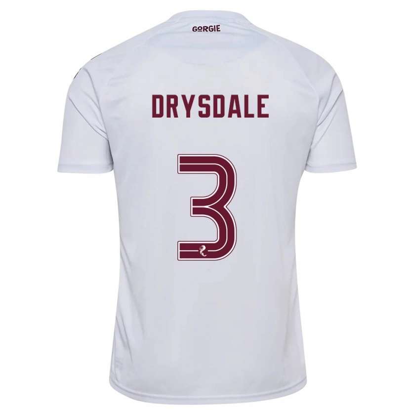 Danxen Uomo Maglia Ethan Drysdale #3 Bianco Bordeaux Kit Gara Away 2025/26 Maglietta