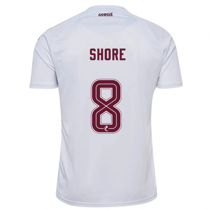 Danxen Uomo Maglia Eilidh Shore #8 Bianco Bordeaux Kit Gara Away 2025/26 Maglietta