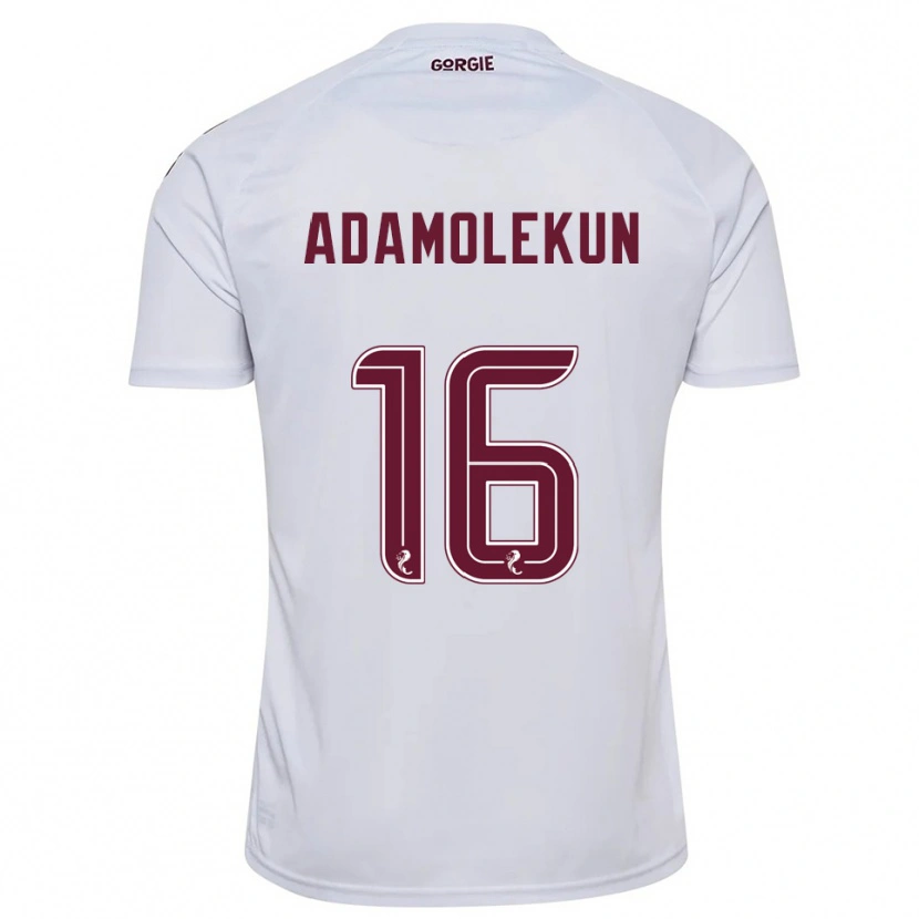 Danxen Uomo Maglia Olufolasade Adamolekun #16 Bianco Bordeaux Kit Gara Away 2025/26 Maglietta
