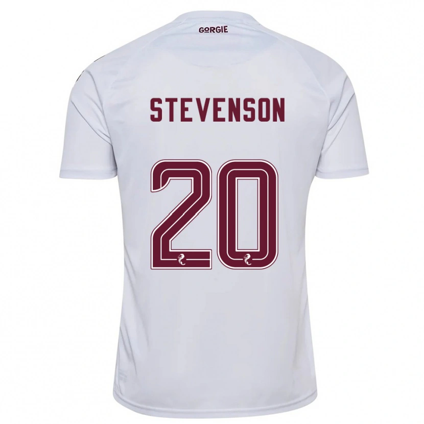 Danxen Uomo Maglia Gus Stevenson #20 Bianco Bordeaux Kit Gara Away 2025/26 Maglietta