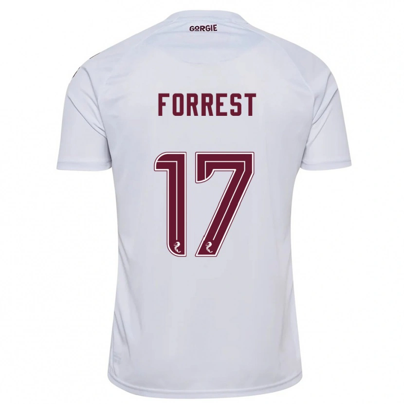 Danxen Uomo Maglia Alan Forrest #17 Bianco Bordeaux Kit Gara Away 2025/26 Maglietta