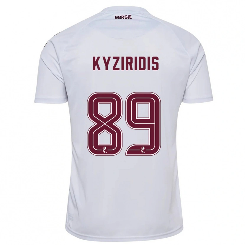Danxen Uomo Maglia Alexandros Kyziridis #89 Bianco Bordeaux Kit Gara Away 2025/26 Maglietta