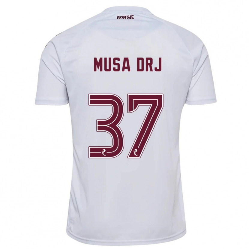 Danxen Uomo Maglia Musa Drammeh #37 Bianco Bordeaux Kit Gara Away 2025/26 Maglietta