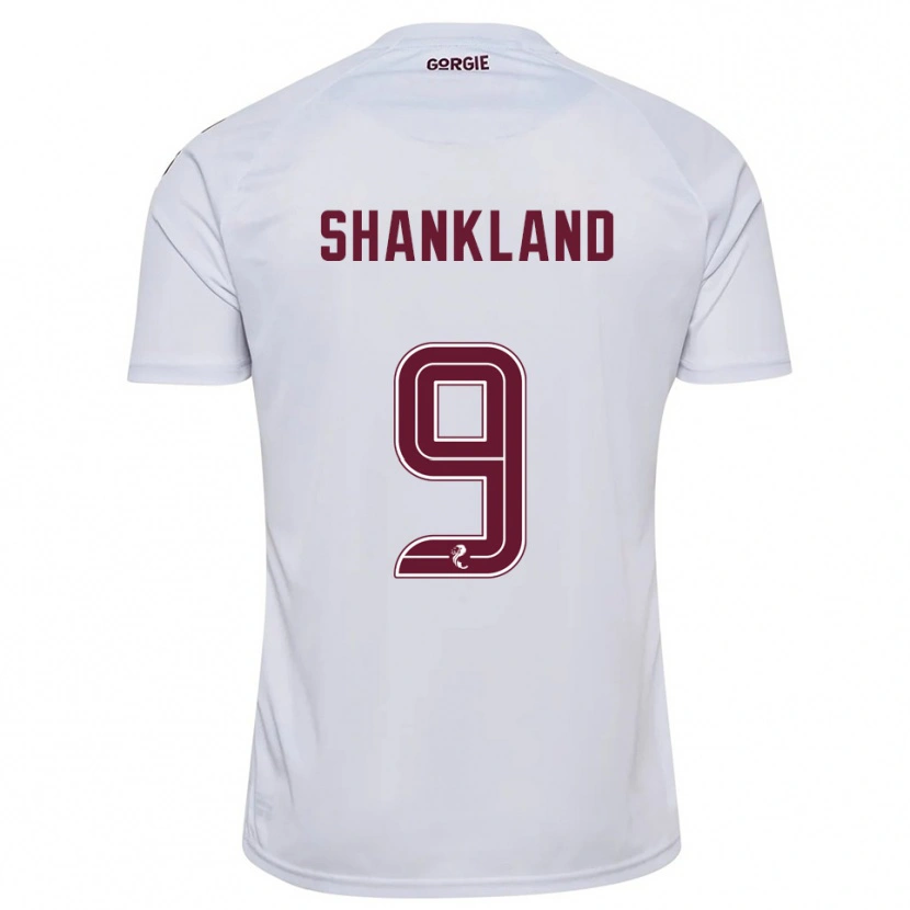 Danxen Uomo Maglia Lawrence Shankland #9 Bianco Bordeaux Kit Gara Away 2025/26 Maglietta