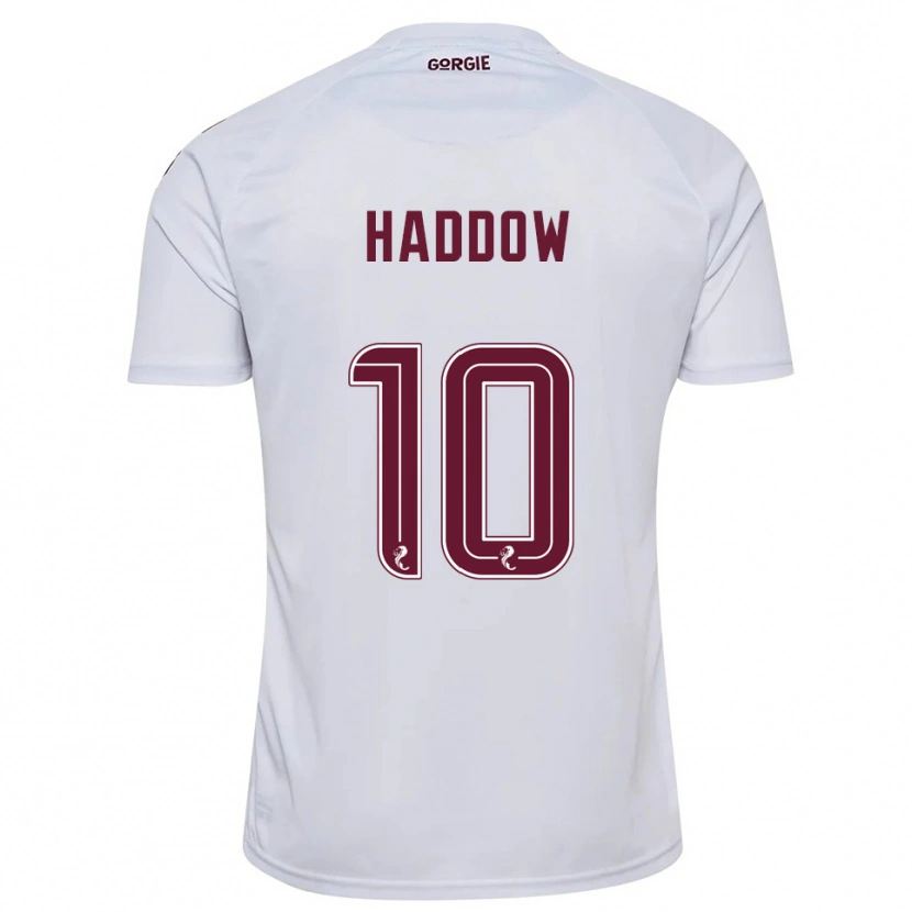 Danxen Uomo Maglia Aiden Haddow #10 Bianco Bordeaux Kit Gara Away 2025/26 Maglietta