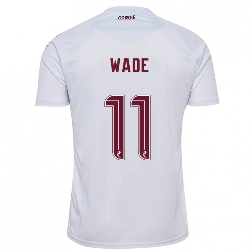 Danxen Uomo Maglia Lauren Wade #11 Bianco Bordeaux Kit Gara Away 2025/26 Maglietta