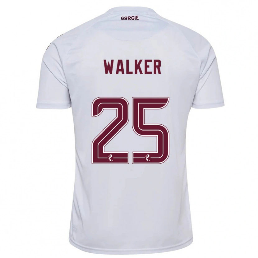 Danxen Uomo Maglia Liam Walker #25 Bianco Bordeaux Kit Gara Away 2025/26 Maglietta