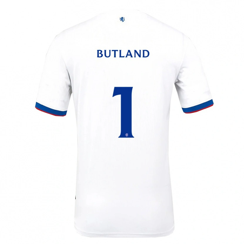 Danxen Uomo Maglia Jack Butland #1 Bianco Rosso Blu Kit Gara Away 2025/26 Maglietta