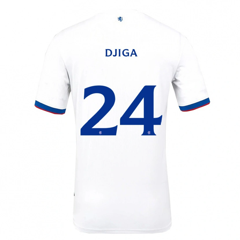 Danxen Uomo Maglia Nasser Djiga #24 Bianco Rosso Blu Kit Gara Away 2025/26 Maglietta