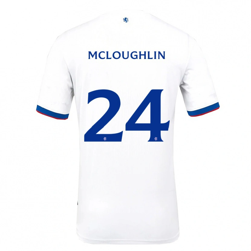 Danxen Uomo Maglia Olivia Mcloughlin #24 Bianco Rosso Blu Kit Gara Away 2025/26 Maglietta