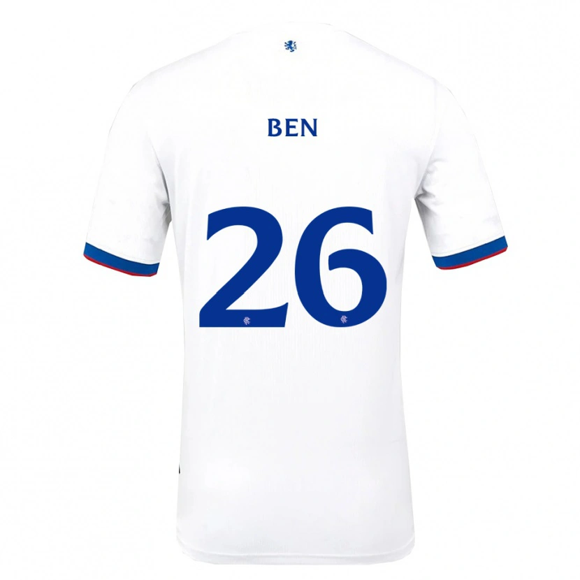 Danxen Uomo Maglia Ben Davies #26 Bianco Rosso Blu Kit Gara Away 2025/26 Maglietta