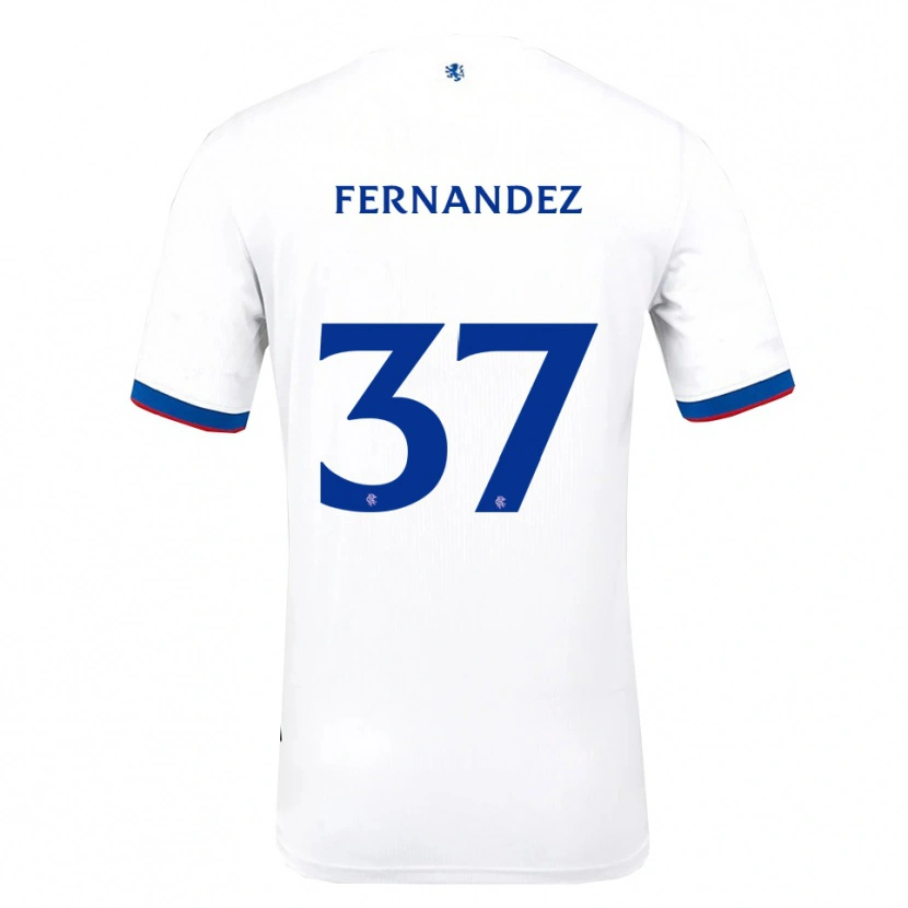 Danxen Uomo Maglia Emmanuel Fernandez #37 Bianco Rosso Blu Kit Gara Away 2025/26 Maglietta