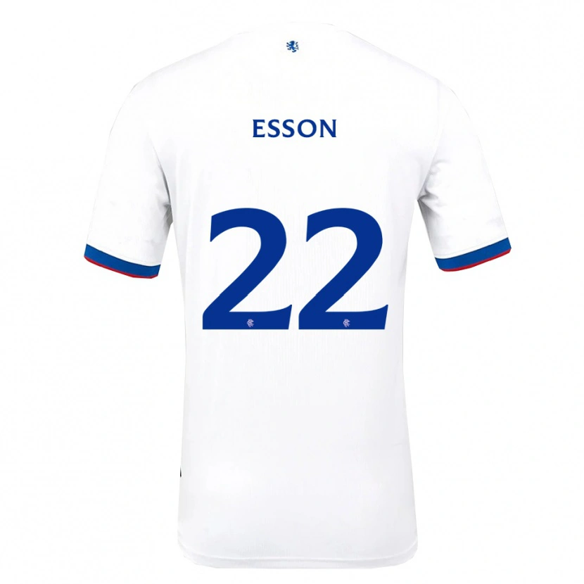 Danxen Uomo Maglia Victoria Esson #22 Bianco Rosso Blu Kit Gara Away 2025/26 Maglietta