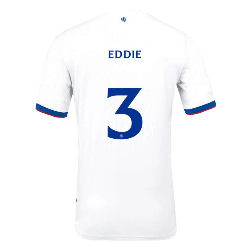 Danxen Uomo Maglia Leah Eddie #3 Bianco Rosso Blu Kit Gara Away 2025/26 Maglietta