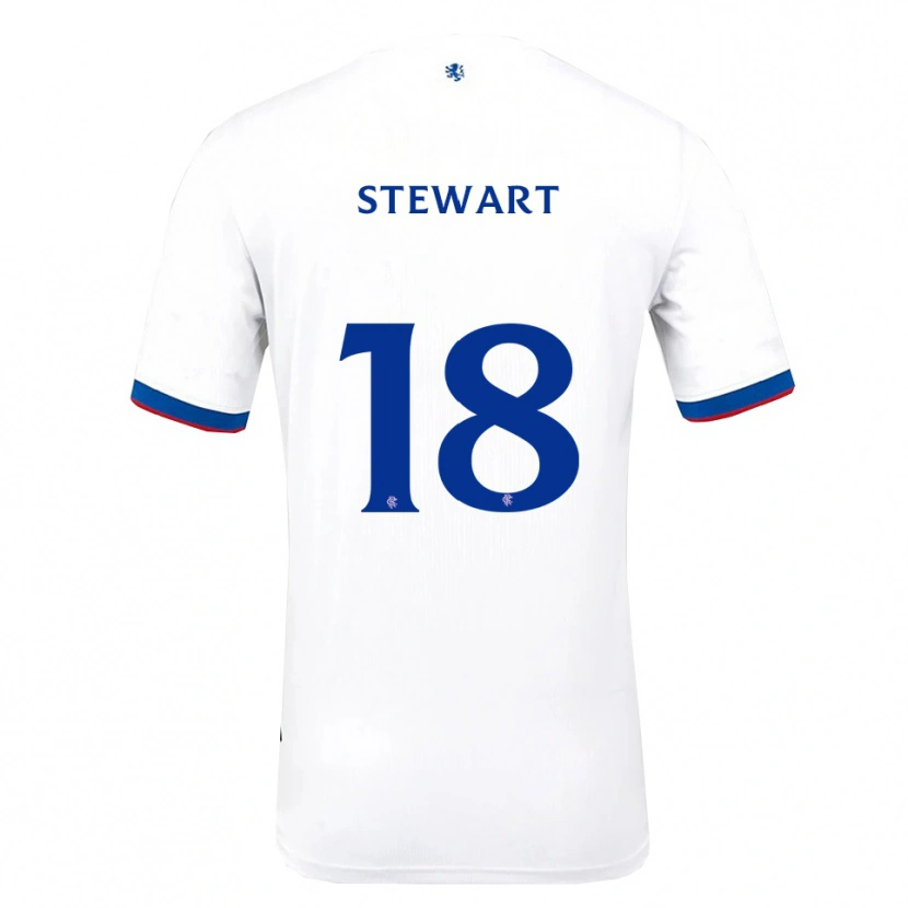 Danxen Uomo Maglia Lewis Stewart #18 Bianco Rosso Blu Kit Gara Away 2025/26 Maglietta