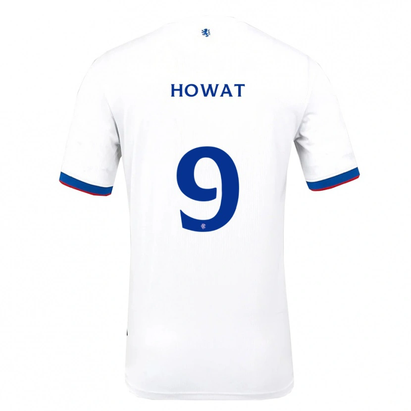 Danxen Uomo Maglia Kirsty Howat #9 Bianco Rosso Blu Kit Gara Away 2025/26 Maglietta