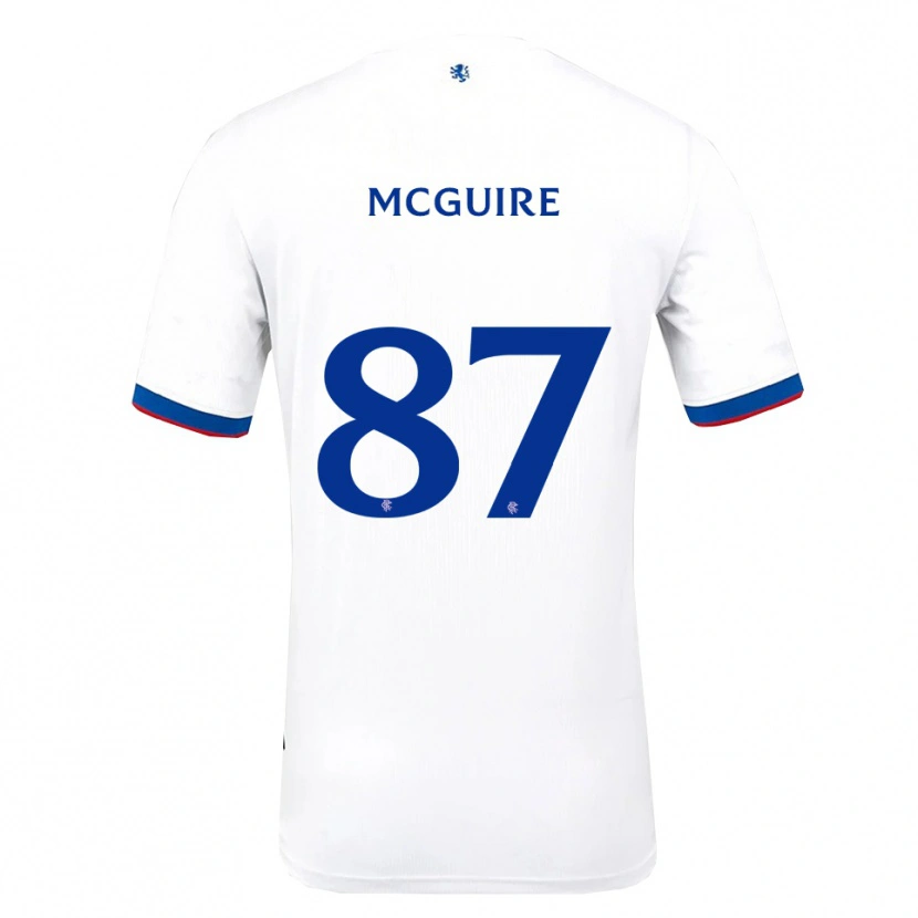 Danxen Uomo Maglia Rydnn Mcguire #87 Bianco Rosso Blu Kit Gara Away 2025/26 Maglietta
