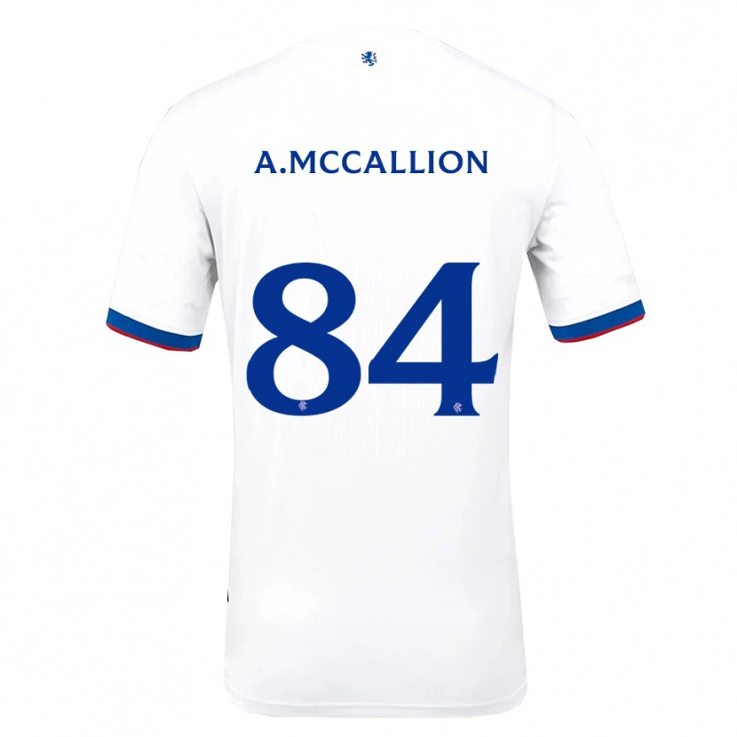 Danxen Uomo Maglia Aiden Mccallion #84 Bianco Rosso Blu Kit Gara Away 2025/26 Maglietta