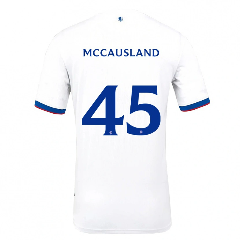 Danxen Uomo Maglia Ross Mccausland #45 Bianco Rosso Blu Kit Gara Away 2025/26 Maglietta