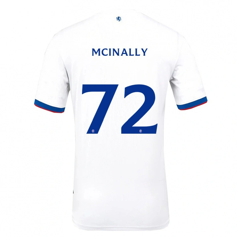Danxen Uomo Maglia Darren Mcinally #72 Bianco Rosso Blu Kit Gara Away 2025/26 Maglietta