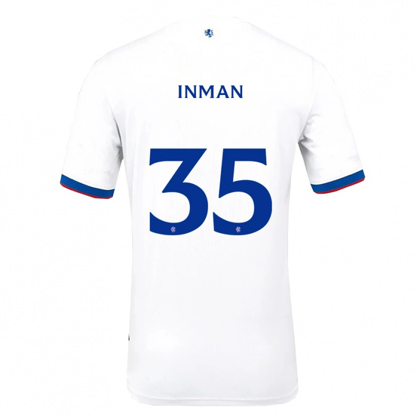 Danxen Uomo Maglia Lucy Inman #35 Bianco Rosso Blu Kit Gara Away 2025/26 Maglietta
