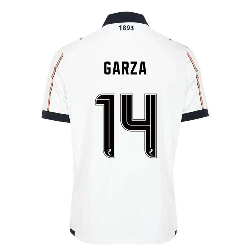 Danxen Uomo Maglia César Garza #14 Bianco Blu Navy Rosso Kit Gara Away 2025/26 Maglietta