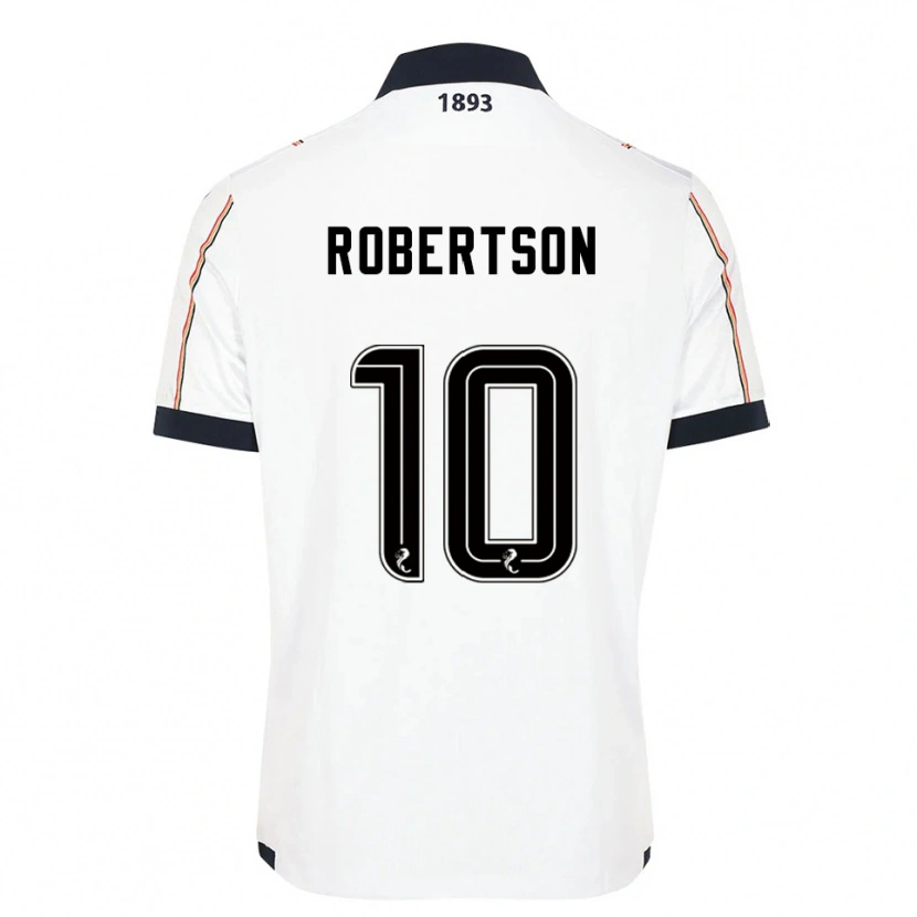 Danxen Uomo Maglia Finlay Robertson #10 Bianco Blu Navy Rosso Kit Gara Away 2025/26 Maglietta