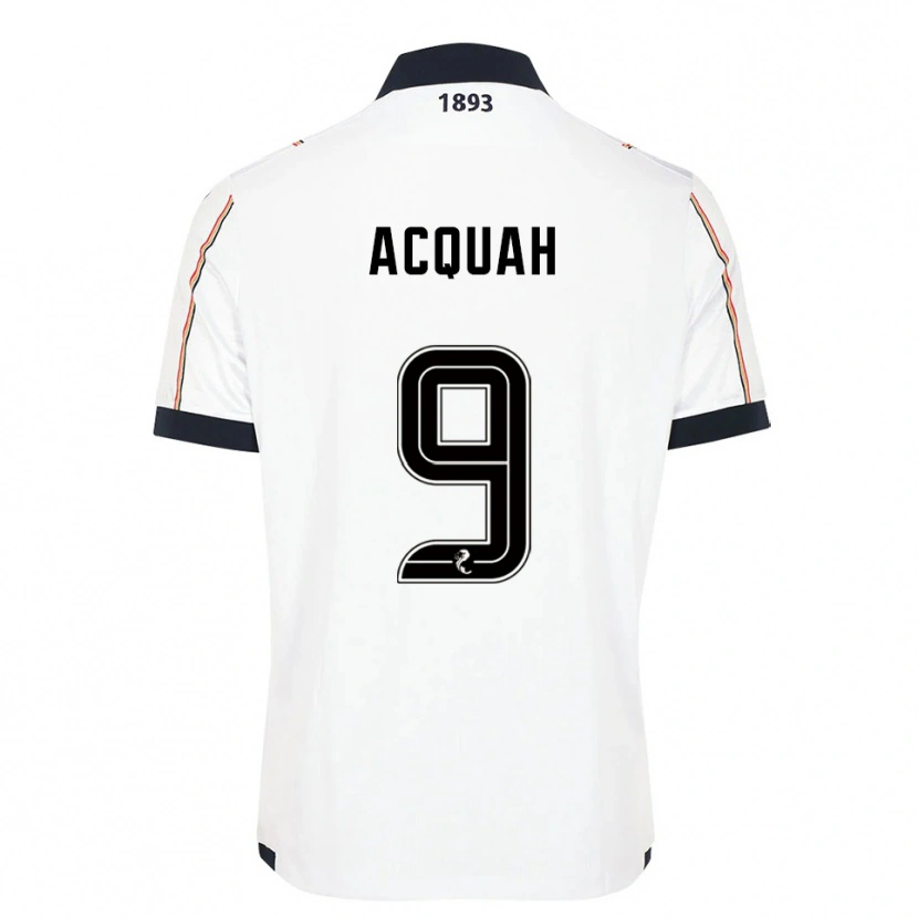 Danxen Uomo Maglia Emile Acquah #9 Bianco Blu Navy Rosso Kit Gara Away 2025/26 Maglietta