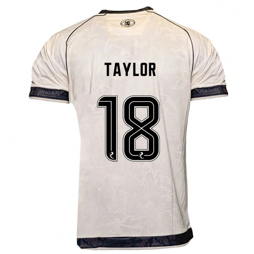 Danxen Uomo Maglia Amy Taylor #18 Bianco Nero Kit Gara Away 2025/26 Maglietta