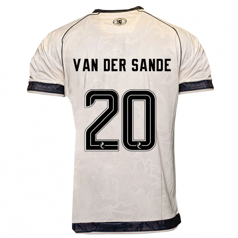 Danxen Uomo Maglia Jort Van Der Sande #20 Bianco Nero Kit Gara Away 2025/26 Maglietta