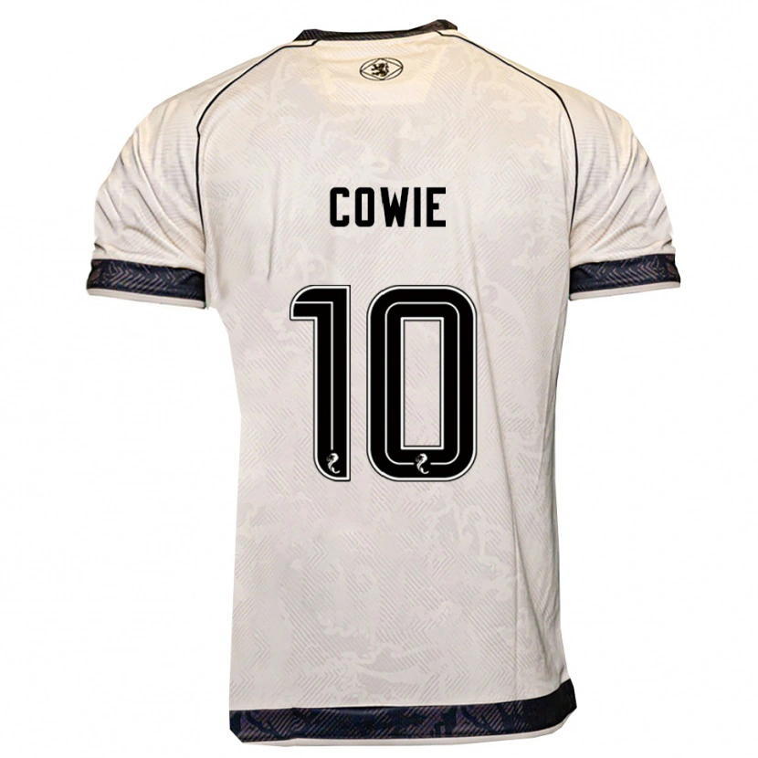 Danxen Uomo Maglia Ellie Cowie #10 Bianco Nero Kit Gara Away 2025/26 Maglietta