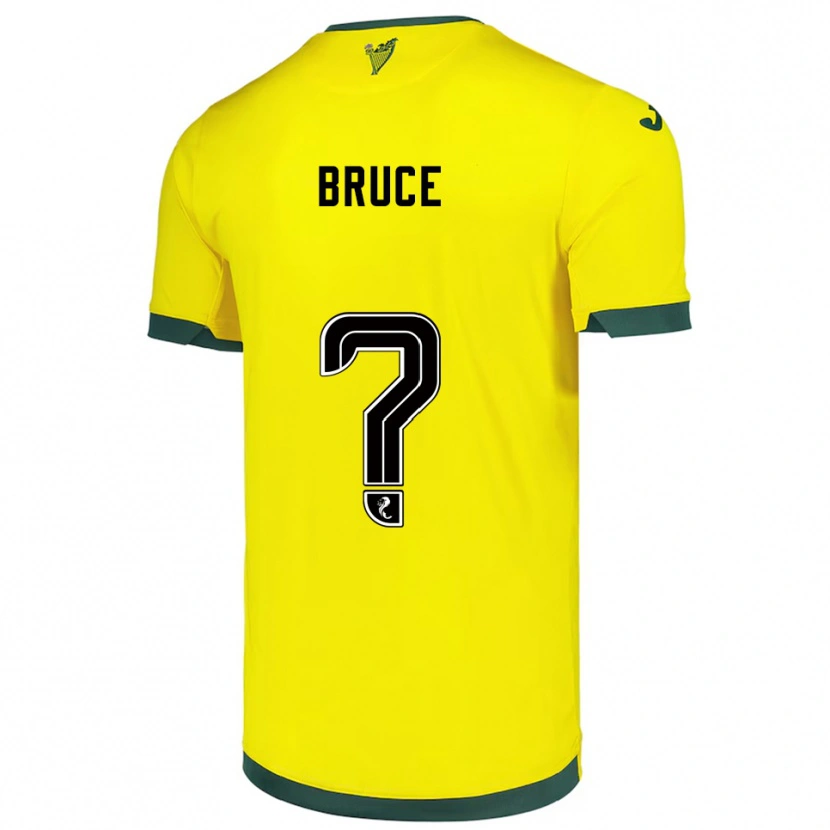 Danxen Uomo Maglia Zach Bruce #0 Giallo Verde Kit Gara Away 2025/26 Maglietta