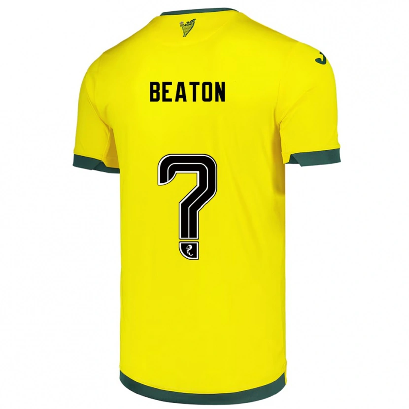 Danxen Uomo Maglia Christian Beaton #0 Giallo Verde Kit Gara Away 2025/26 Maglietta