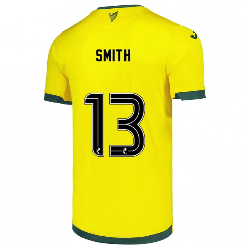 Danxen Uomo Maglia Jordan Smith #13 Giallo Verde Kit Gara Away 2025/26 Maglietta