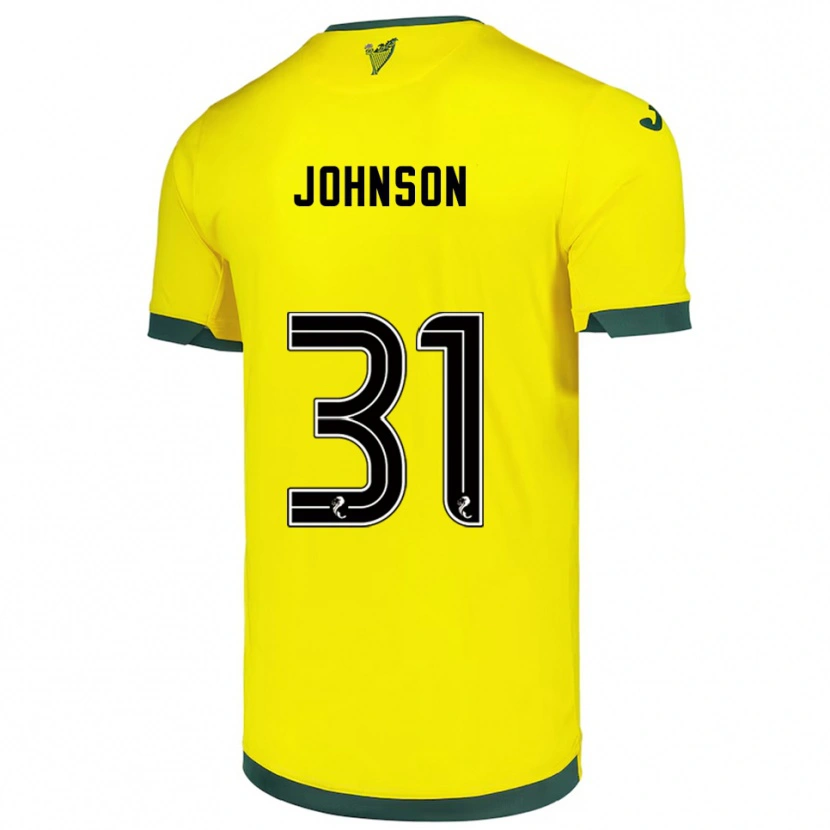 Danxen Uomo Maglia Murray Johnson #31 Giallo Verde Kit Gara Away 2025/26 Maglietta