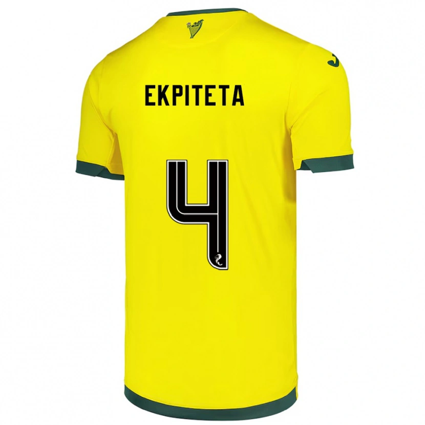 Danxen Uomo Maglia Marvin Ekpiteta #4 Giallo Verde Kit Gara Away 2025/26 Maglietta