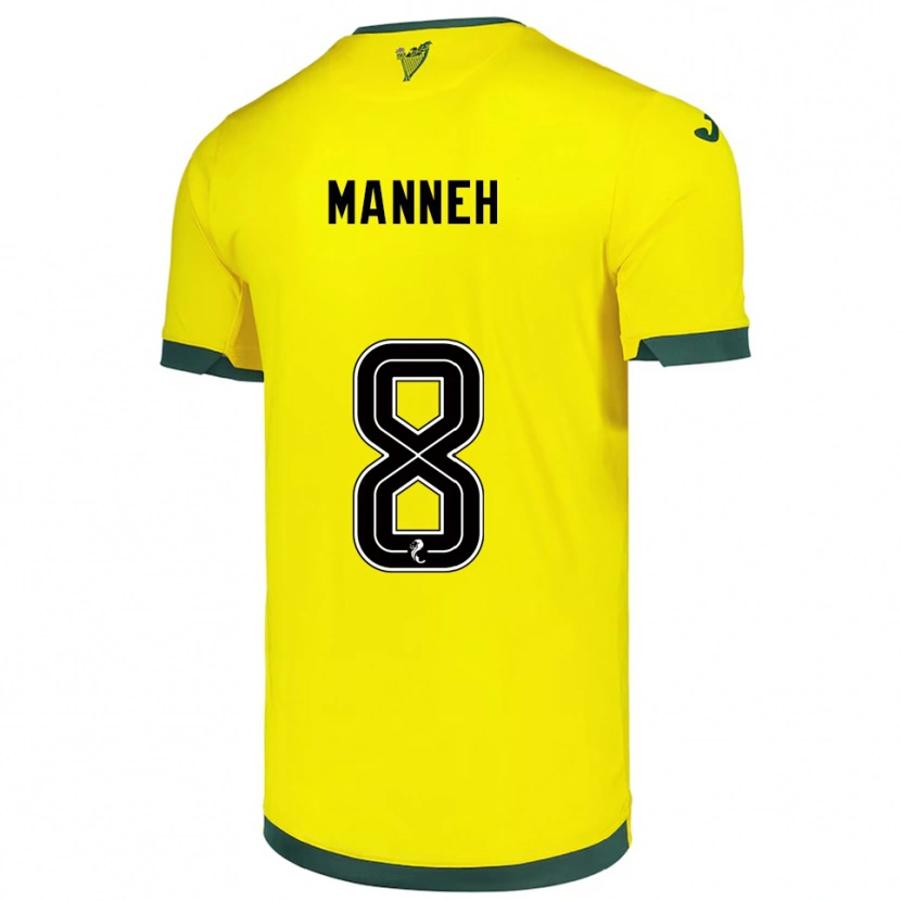 Danxen Uomo Maglia Alasana Manneh #8 Giallo Verde Kit Gara Away 2025/26 Maglietta