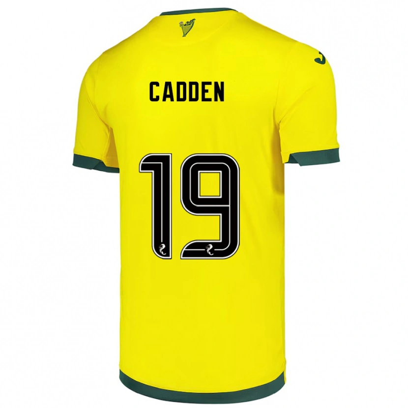 Danxen Uomo Maglia Nicky Cadden #19 Giallo Verde Kit Gara Away 2025/26 Maglietta