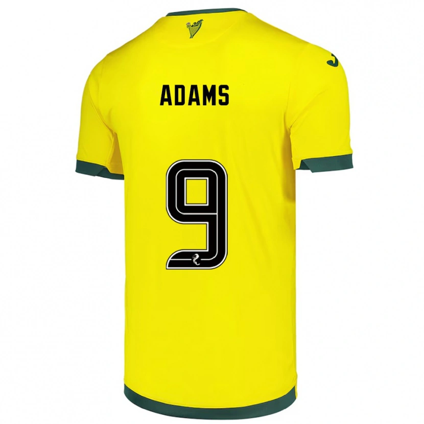Danxen Uomo Maglia Eilidh Adams #9 Giallo Verde Kit Gara Away 2025/26 Maglietta