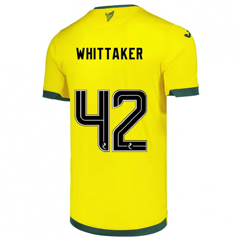 Danxen Uomo Maglia Rory Whittaker #42 Giallo Verde Kit Gara Away 2025/26 Maglietta