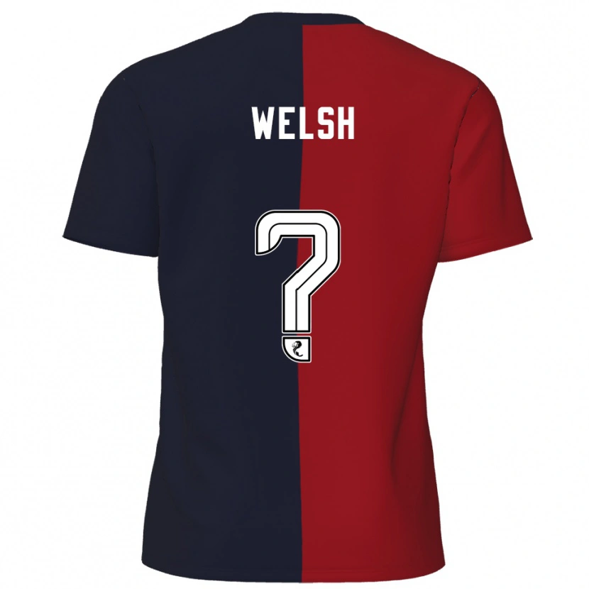 Danxen Uomo Maglia Cobi Welsh #0 Rosso Blu Navy Kit Gara Away 2025/26 Maglietta