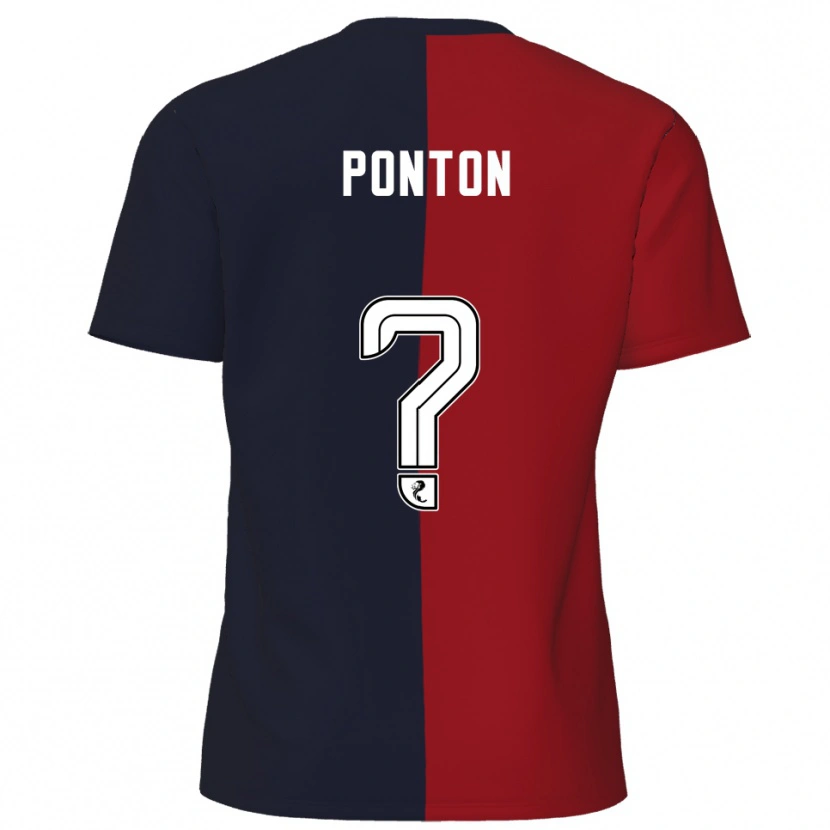 Danxen Uomo Maglia Chloe Ponton #0 Rosso Blu Navy Kit Gara Away 2025/26 Maglietta