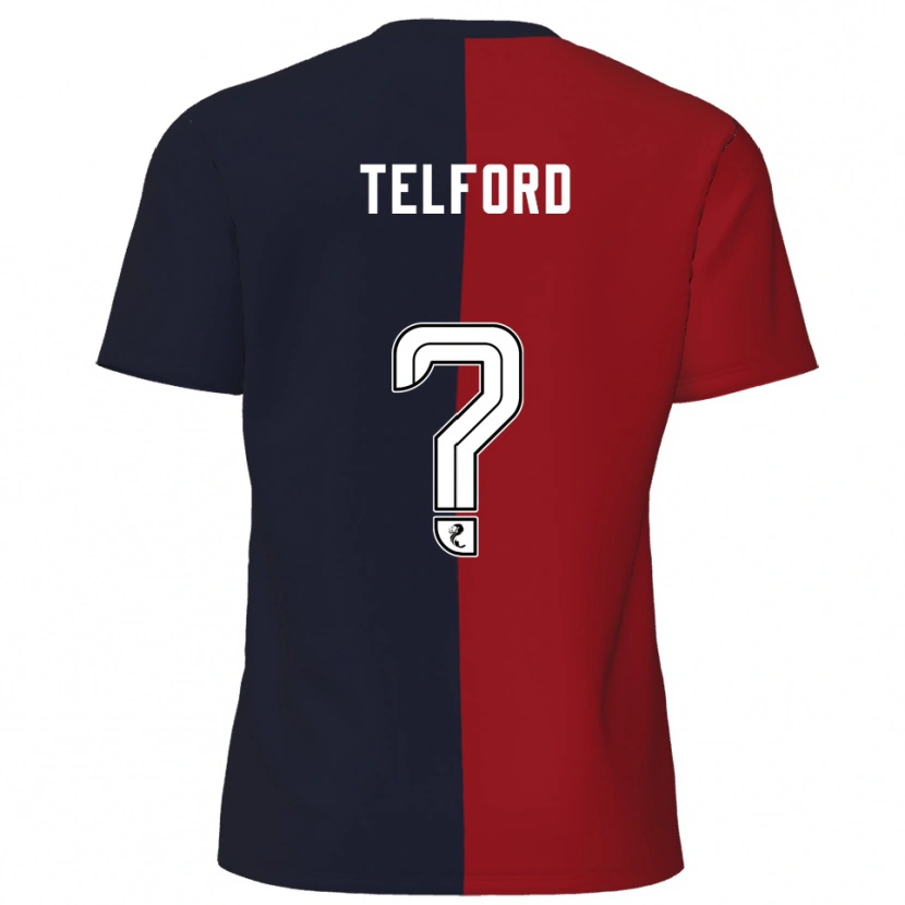 Danxen Uomo Maglia Nicole Telford #0 Rosso Blu Navy Kit Gara Away 2025/26 Maglietta