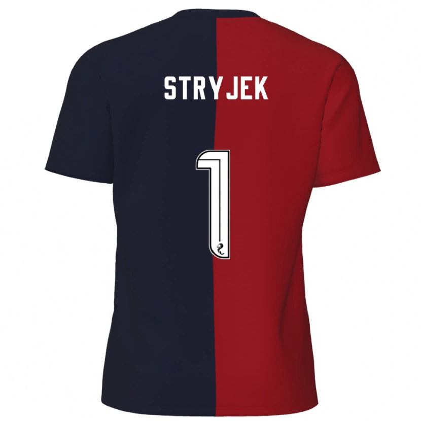 Danxen Uomo Maglia Maksymilian Stryjek #1 Rosso Blu Navy Kit Gara Away 2025/26 Maglietta
