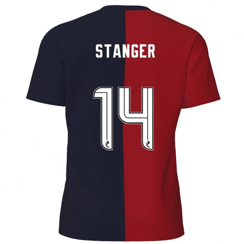 Danxen Uomo Maglia George Stanger #14 Rosso Blu Navy Kit Gara Away 2025/26 Maglietta